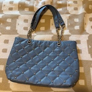Elegant Blue Quilted Handbag